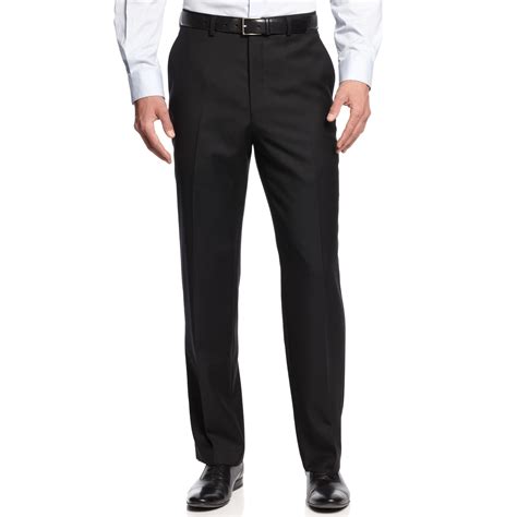 michael kors men's solid classic-fit stretch dress pants|fitted pantsuit with sharp tailoring.